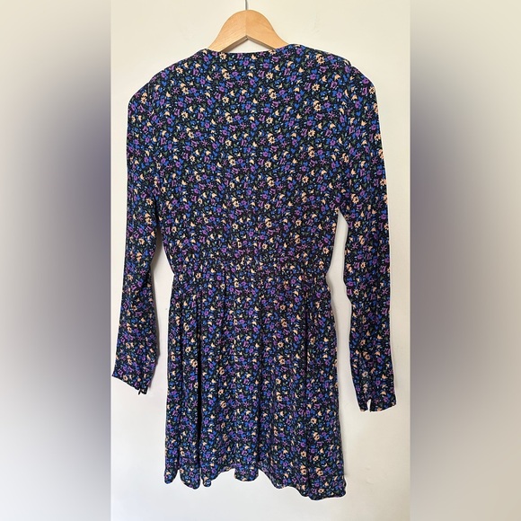 Zara Mini Dress | Boho Floral Print | Women’s XS | Shoulder Pads | Long Sleeve - Picture 9 of 11